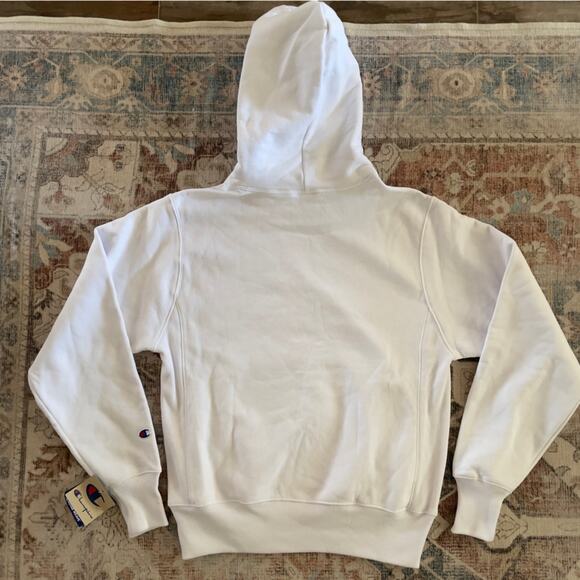 Champion Men’s Reverse Weave Heavyweight Hoodie Sweatshirt Size Small White New - Picture 2 of 16
